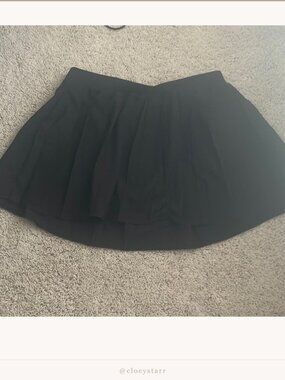 Frankie's Bikinis Black Active Tennis Mini Skirt w/ Shorts Size L | Built-In |